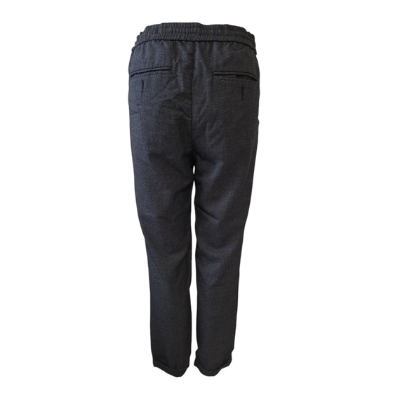 Men's Black Drawstring Pants - Picture 3 of 4